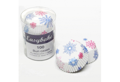 Easybake Bun Cases with Snowflake Pattern (45 x 25mm / 1.75 x 1") x 100	